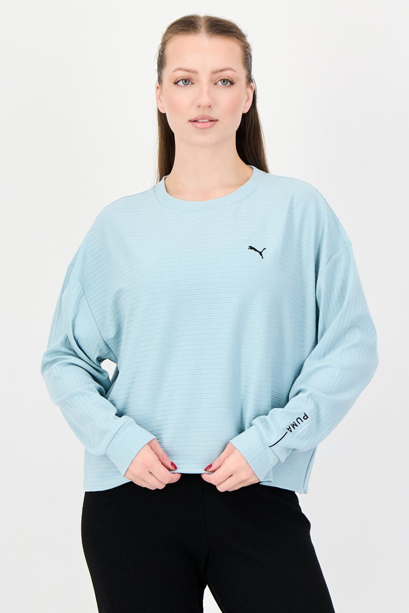 PUMA Women Sportswear Fit Long Sleeve Training T-shirt, Light Blue - Image 1